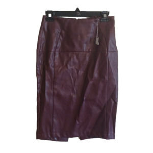 Ellison faux  leather midi skirt. Brown/ burgundy tones, hard to describe color.